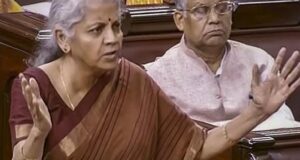 Union Finance Minister Nirmala Sitharaman speaks in the Rajya Sabha during ongoing Monsoon Session of Parliament, in New Delhi