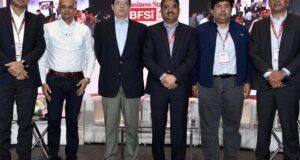 (L-R) Ganesh Ananthanarayanan, Airtel Payments Bank, Dilip Asbe, MD & CEO, NPCL, Sandeep Ghosh, Group Country Manager, India & South Asia, VISA, Rishi Gupta,MD & CEO, Fino Payments Bank, Vishwas Patel, Chairman, Payments Council of India (PCI), Parag